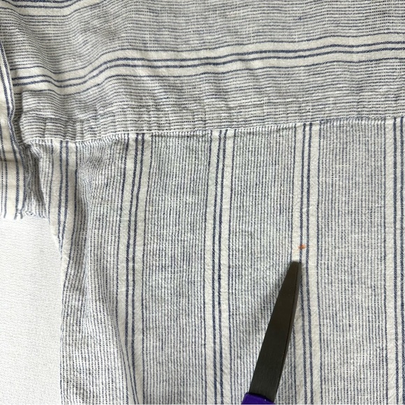 Marine Layer Stripe Button Linen Blend Dress Coastal Beach - Picture 11 of 11